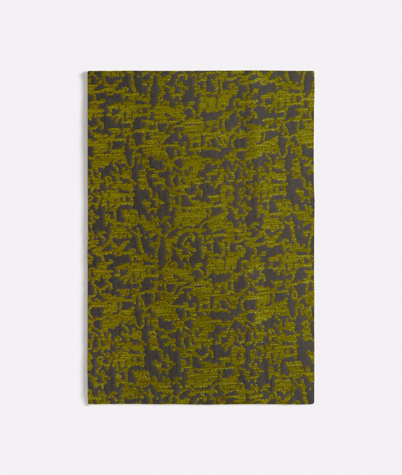 Deep olive green and charcoal fabric with dense irregular abstract textured marks