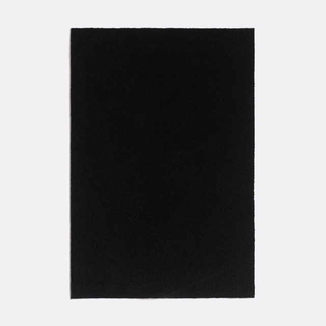 Deep black plain velvet swatch with a subtly light-catching directional nap