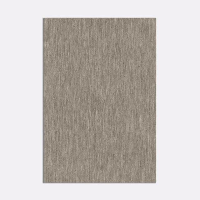 Warm taupe-grey velvet swatch with fine vertical striations and soft mottled texture