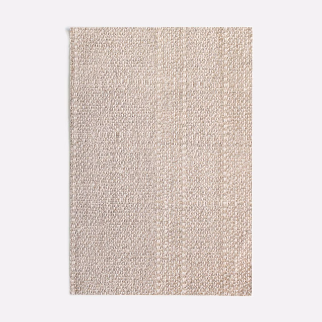 Pale beige Calaluna Linen swatch with fine vertical striations and tactile woven texture