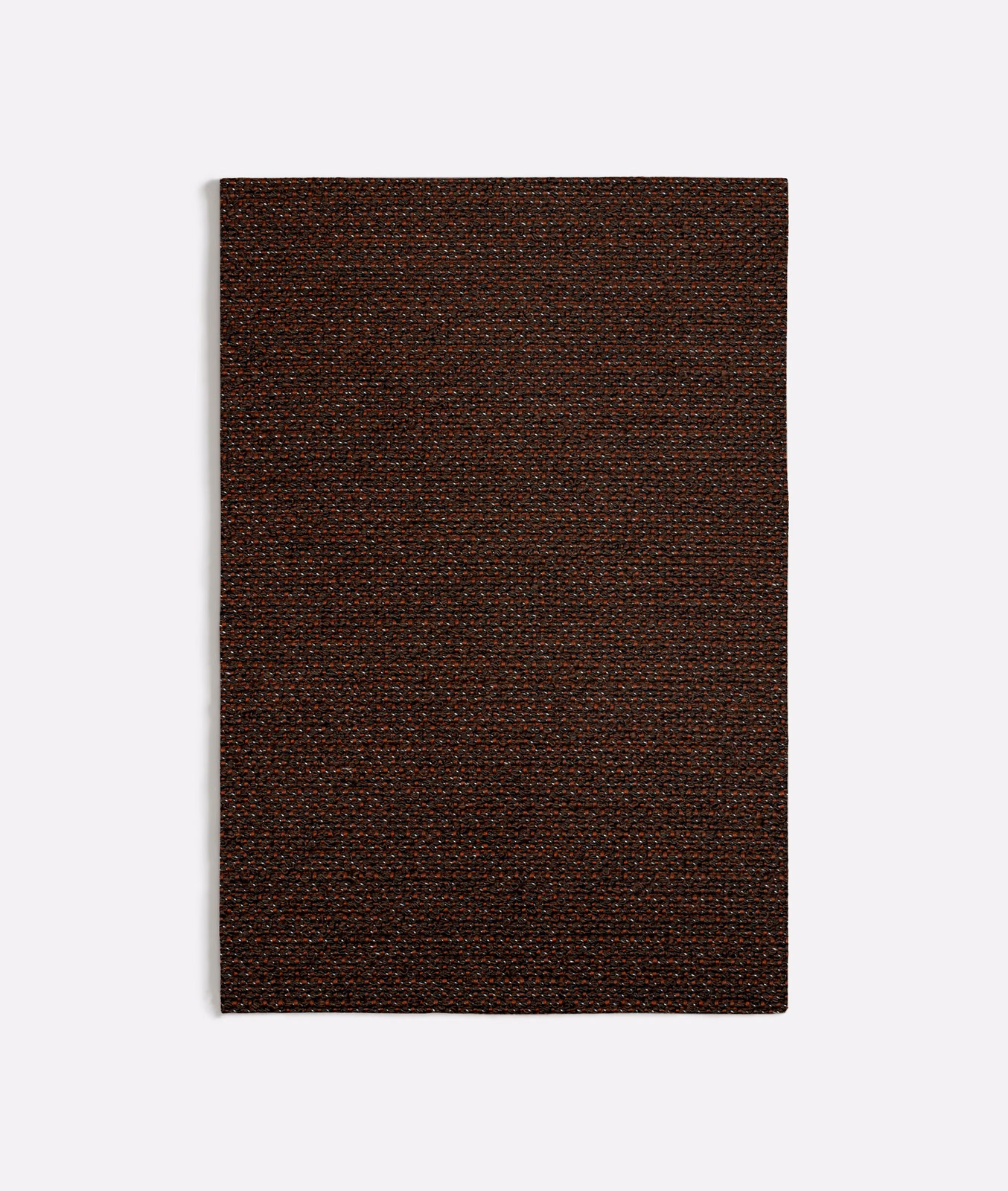 Deep spice-brown textile with a fine horizontal ribbed weave