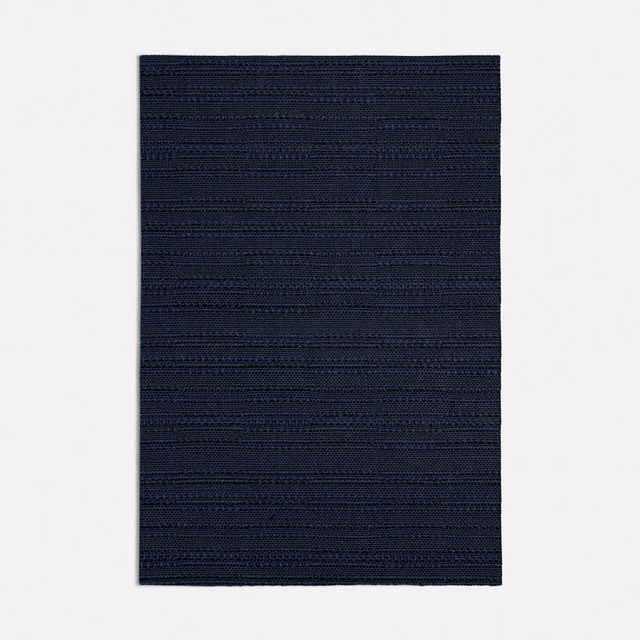 Deep navy swatch with fine horizontal ribbed weave and softly varied texture