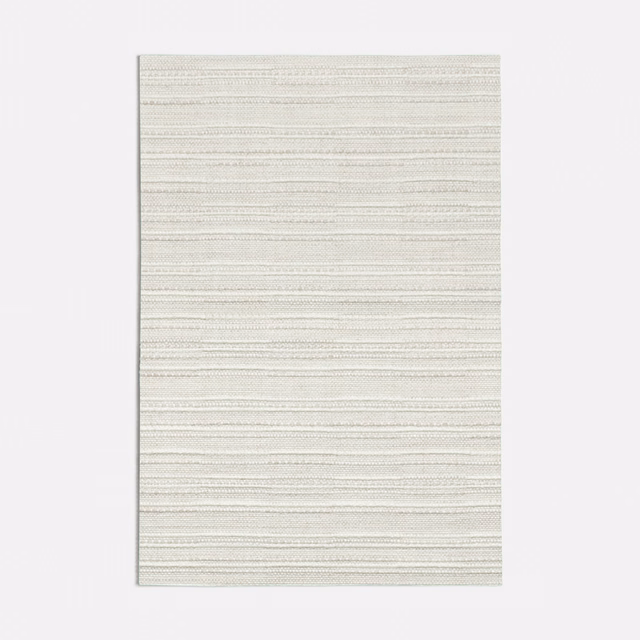 Soft off-white woven fabric swatch with fine horizontal ridges and subtle ivory variation