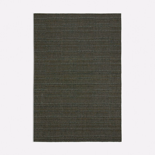 Deep olive-sage fabric swatch with fine horizontal ribbed texture