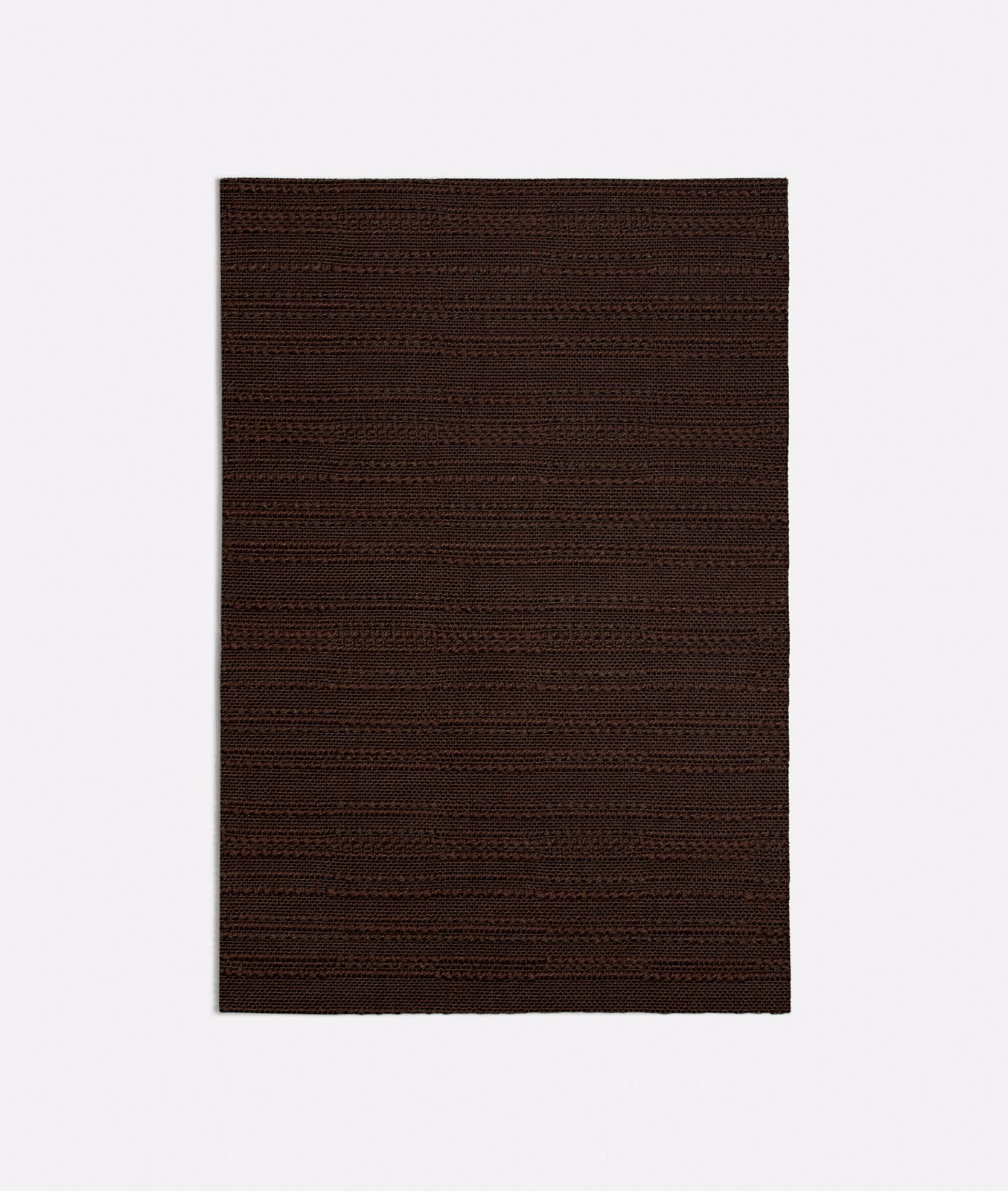 Dark spice-brown Camaleonte fabric with fine horizontal ribbed woven texture