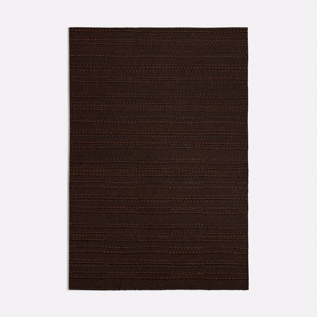 Dark spice-brown Camaleonte fabric with fine horizontal ribbed woven texture