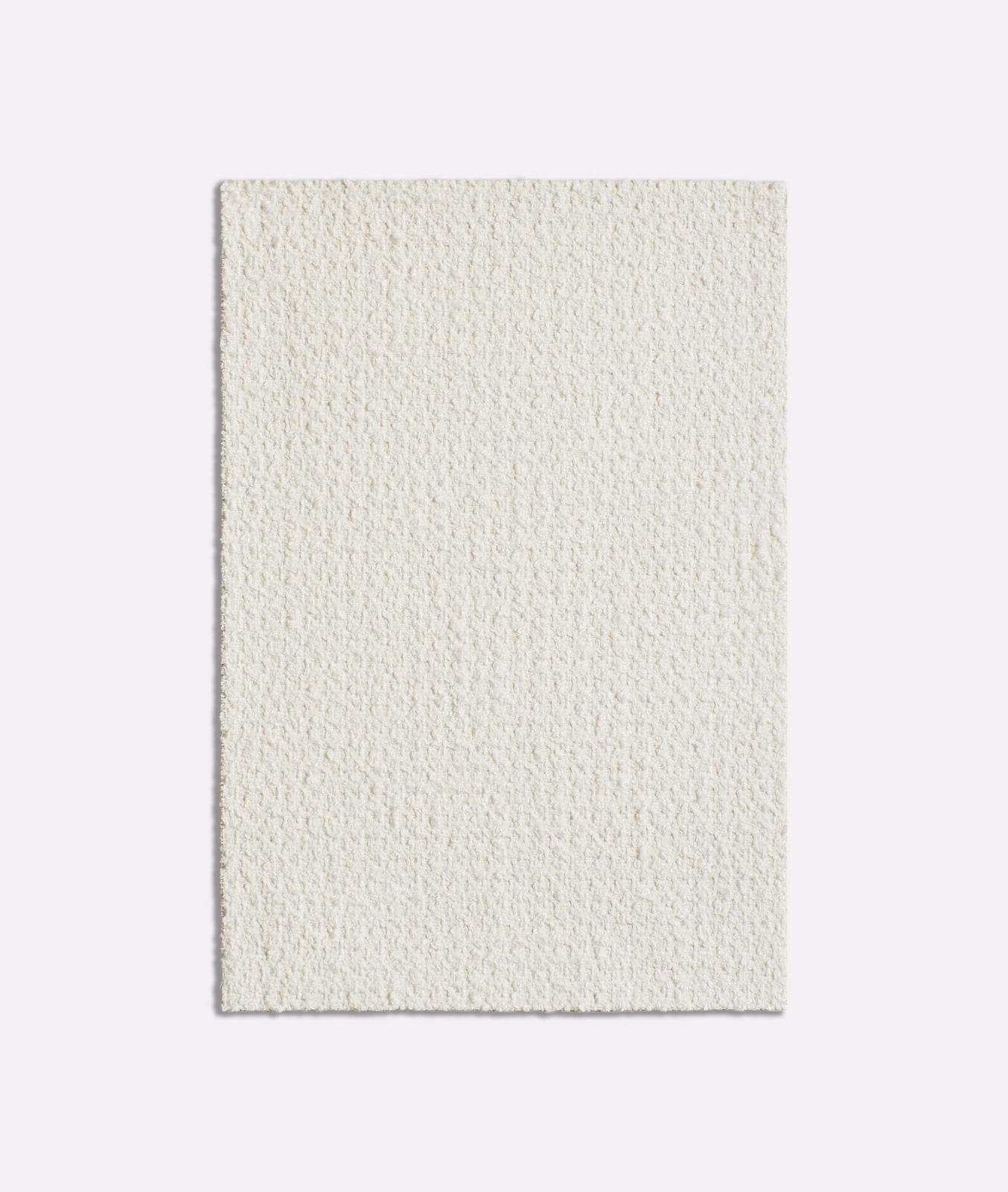 Warm ivory-white woven swatch with fine nubby texture and subtle shadowed depth
