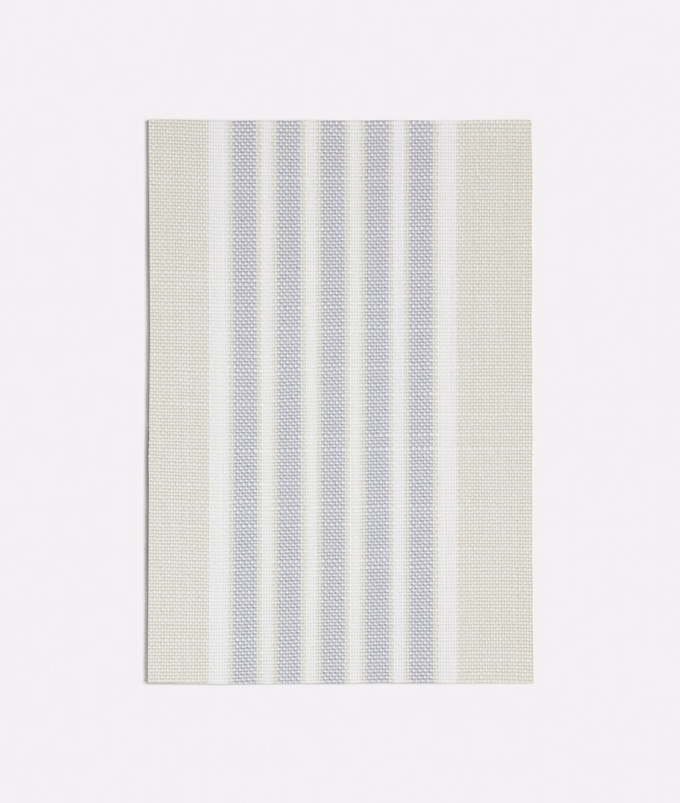 Cool grey and pale blue-grey vertical stripes in a fine woven texture