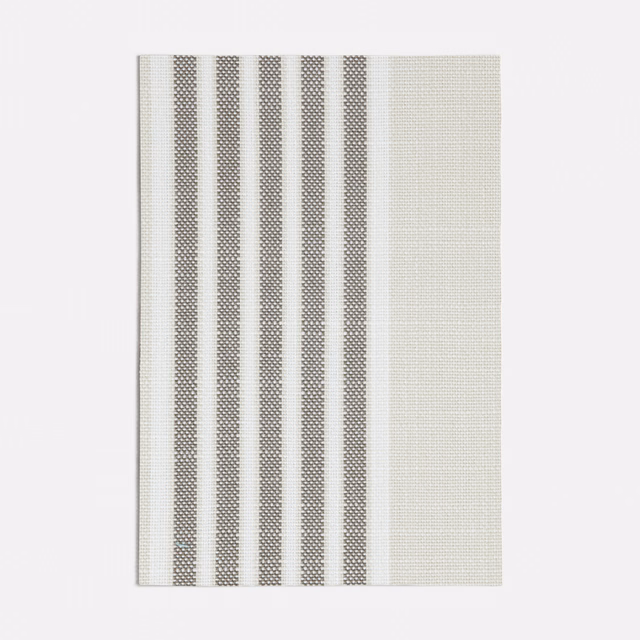 Muted taupe and ivory vertical stripes with a fine woven texture