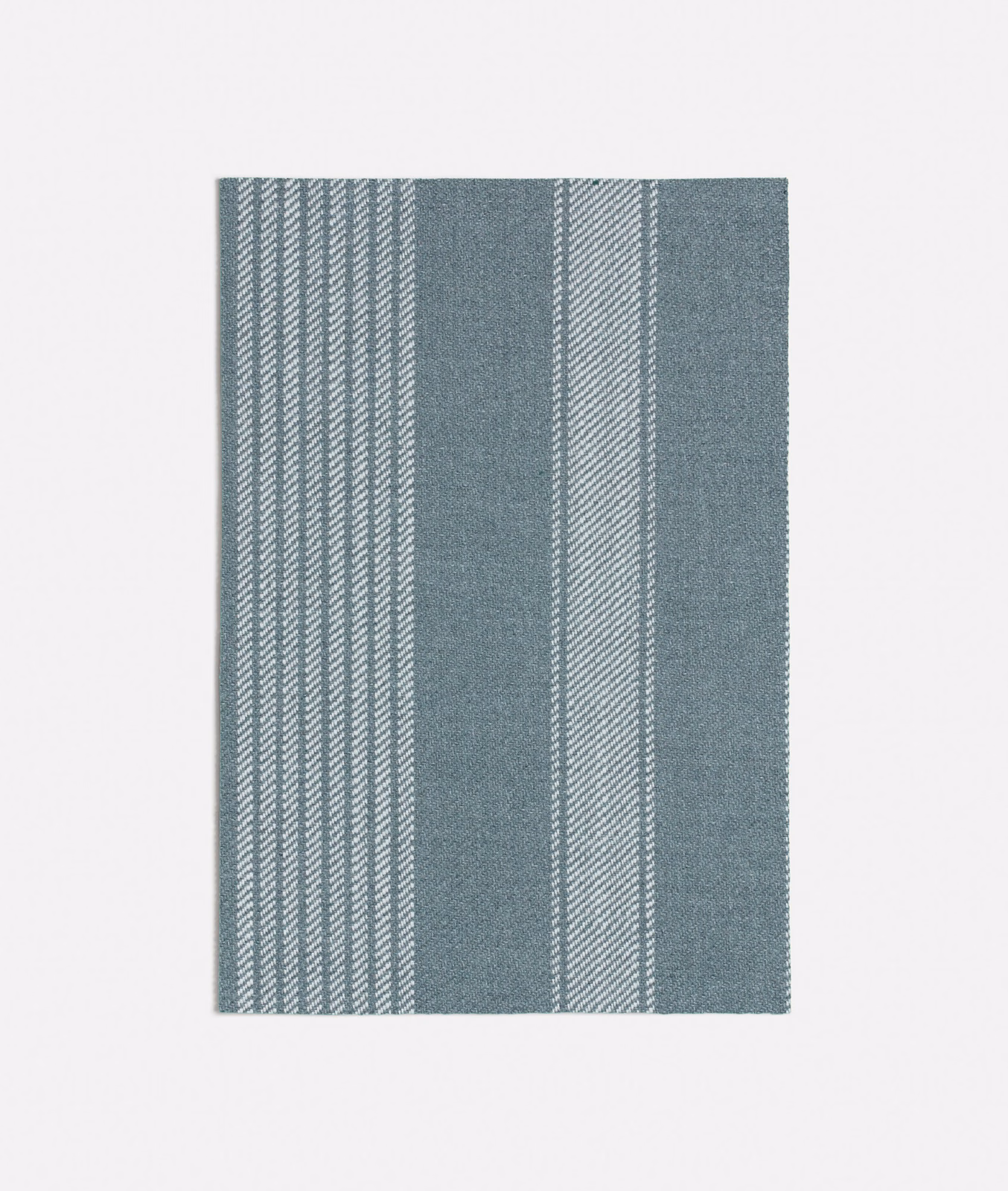 Muted seafoam blue-green woven fabric with vertical bands and fine diagonal stripes