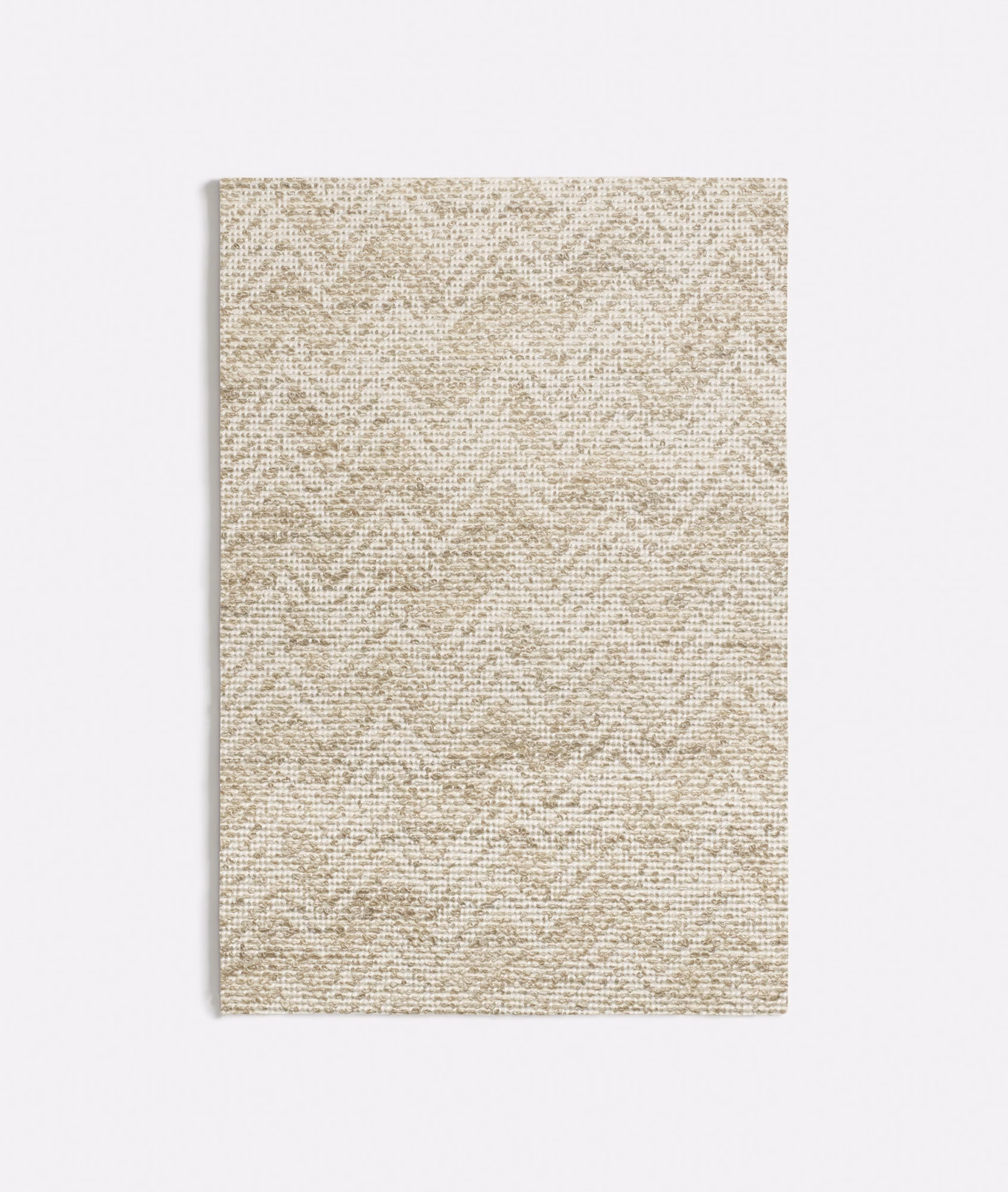 Pale oatmeal-beige woven swatch with broken tonal shapes and nubby texture