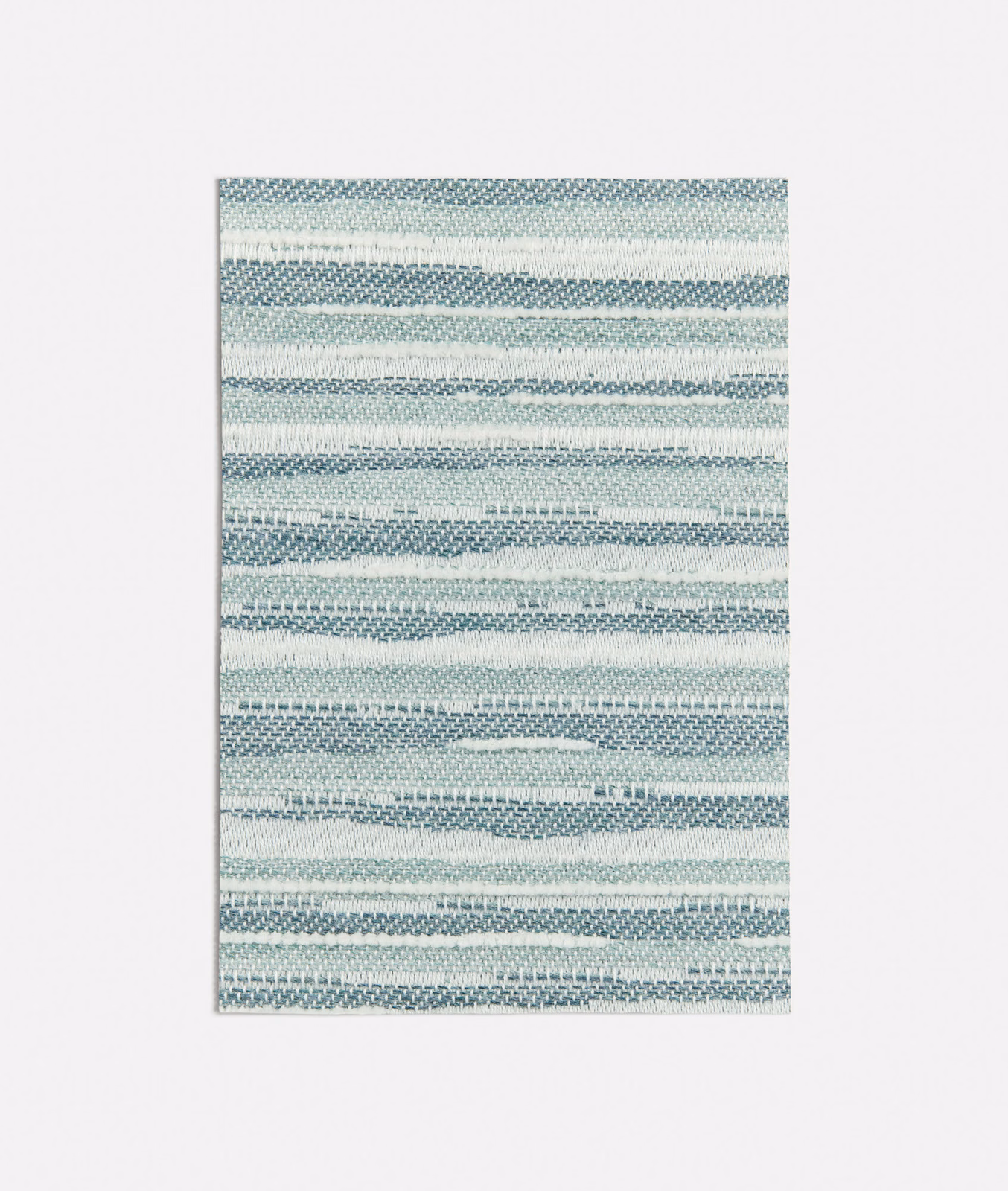 Pale seafoam and blue-grey horizontal woven stripes with softly irregular edges