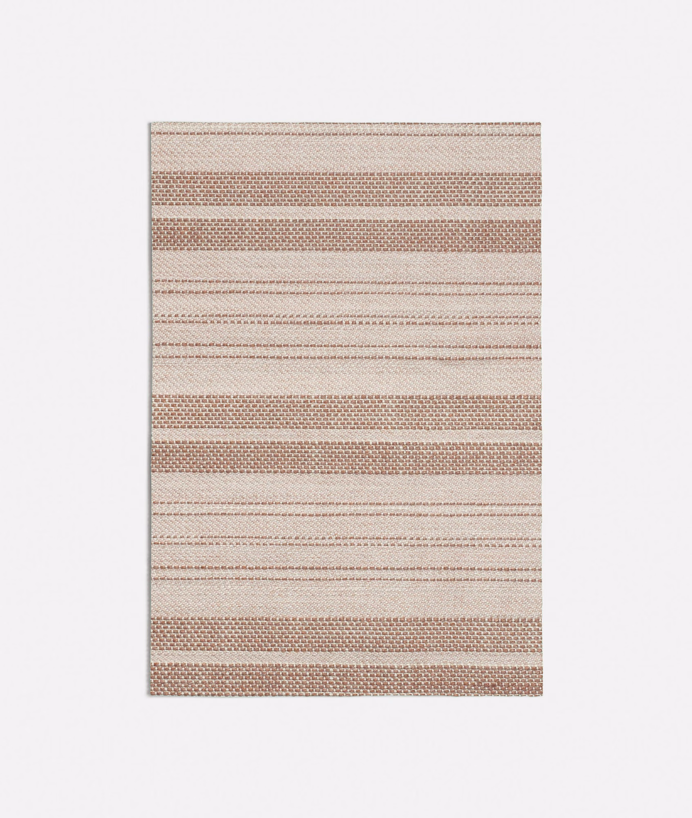 Dusty blush pink woven swatch with alternating horizontal bands and tactile texture