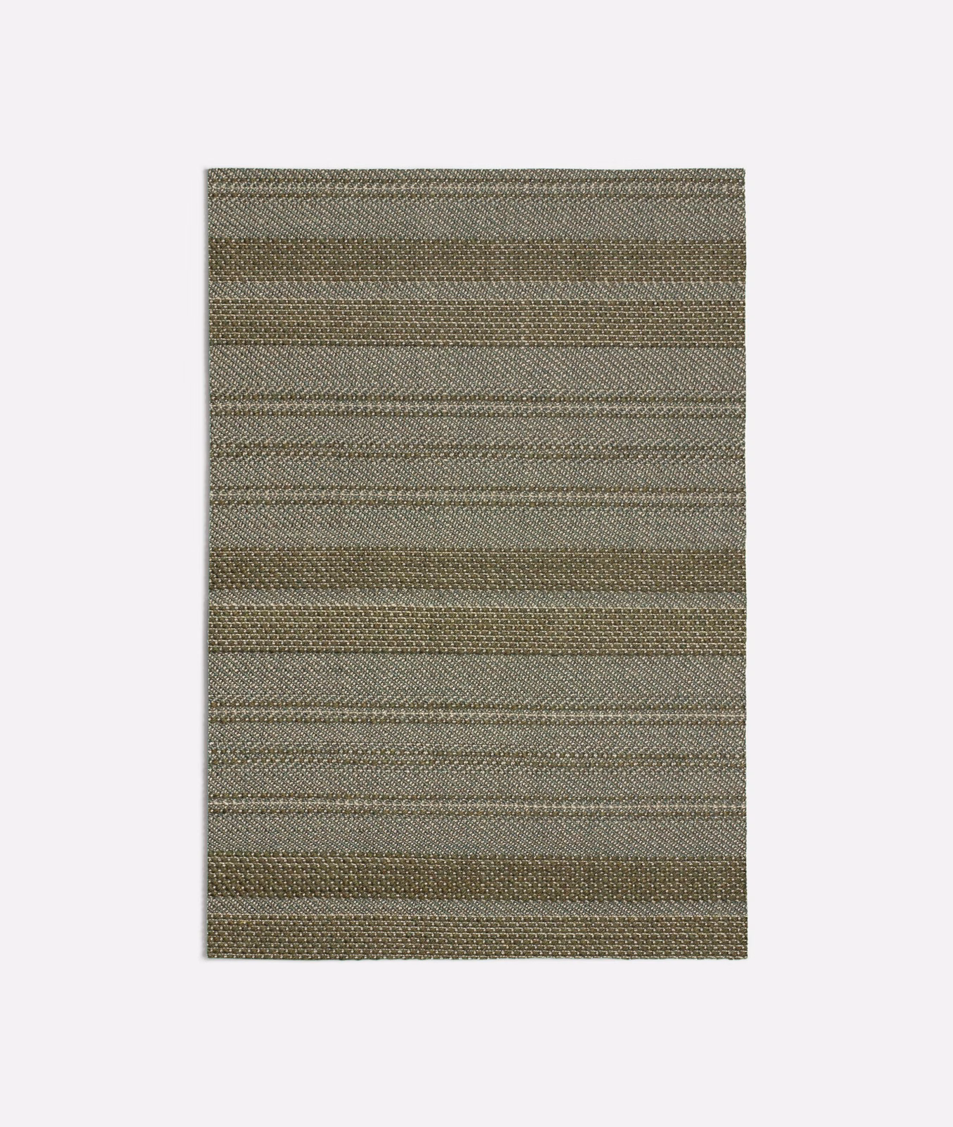 Muted sage green woven swatch with horizontal bands and fine chevron texture.