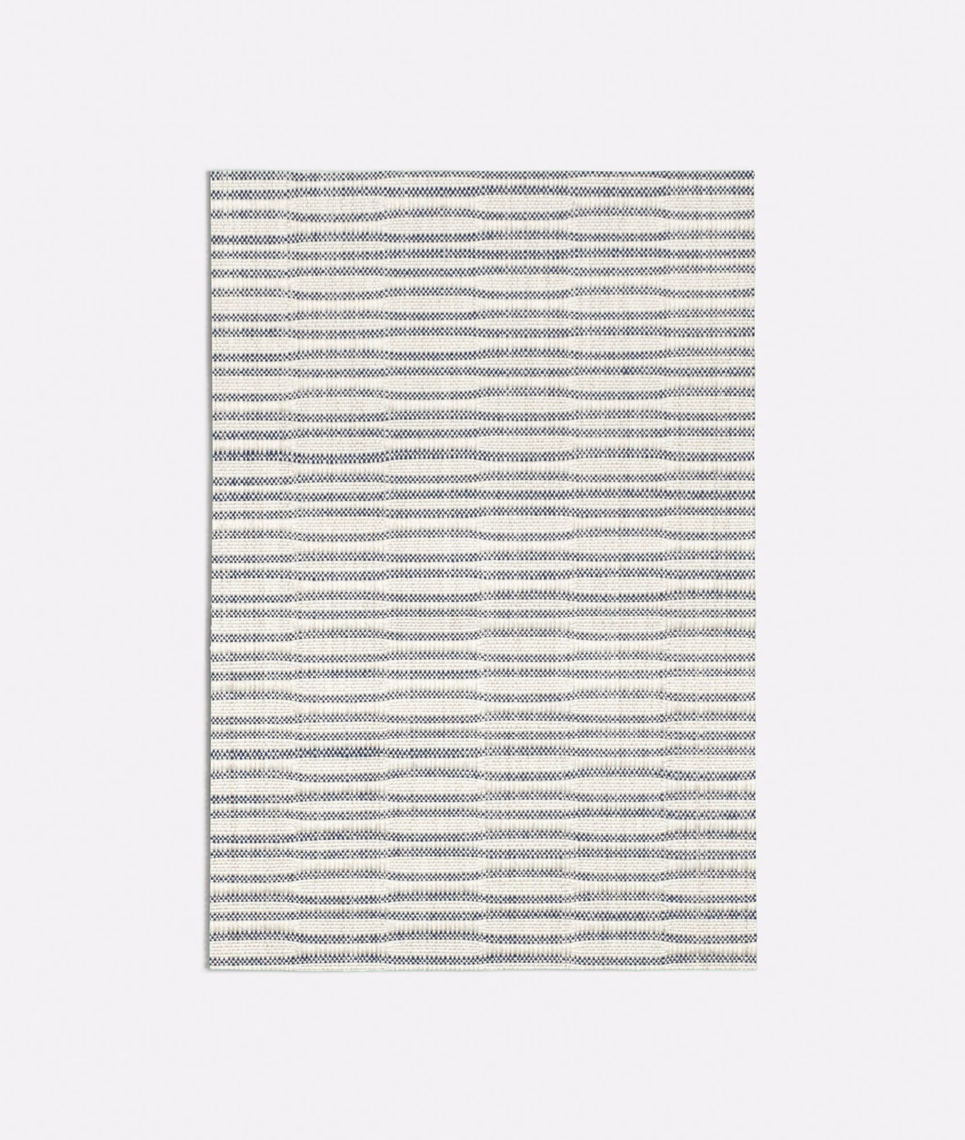 Pale blue-grey textile with fine woven texture and irregular horizontal wave lines