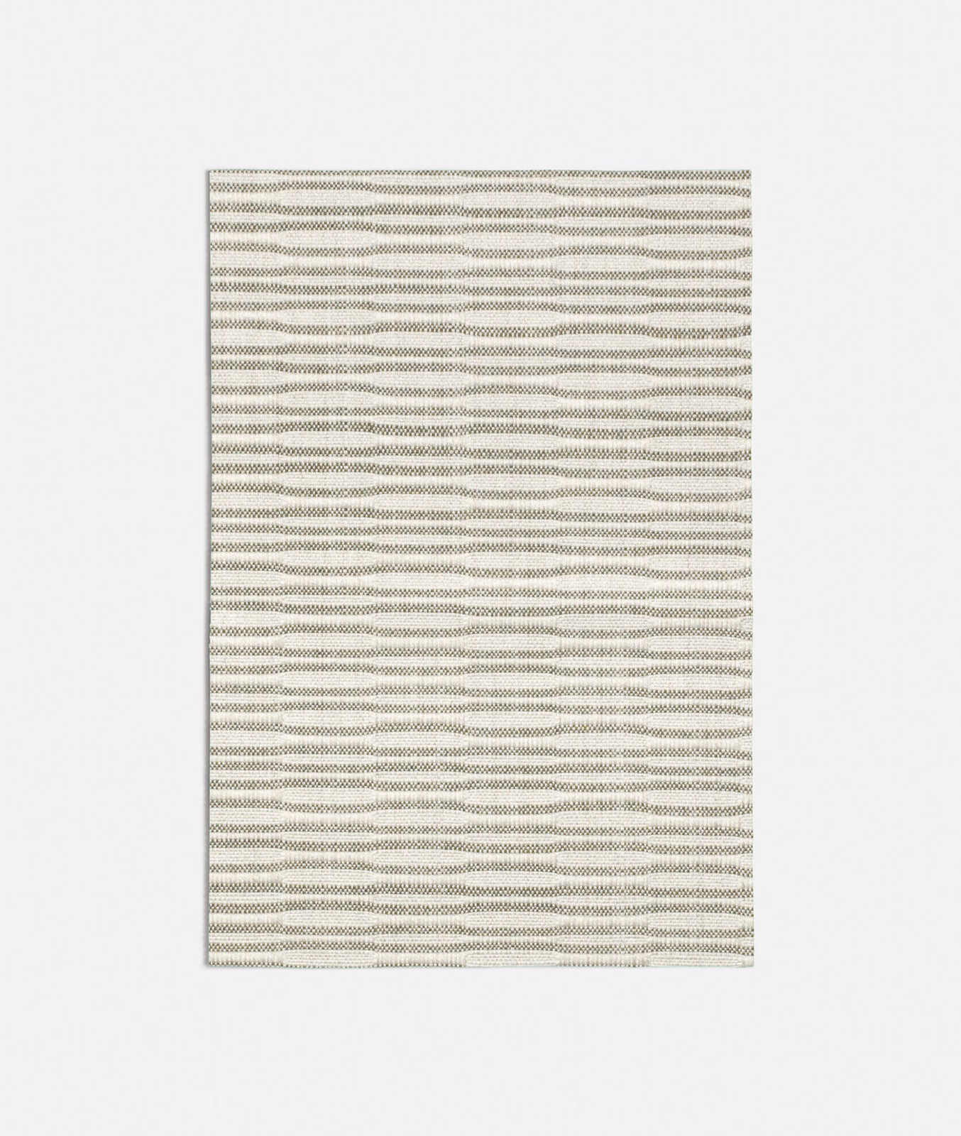 Muted sage-green woven swatch with fine, irregular horizontal waves and a softly textured surface.