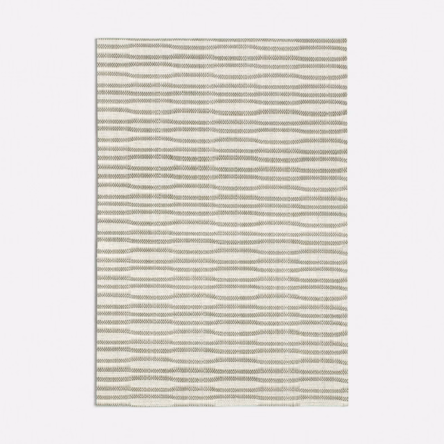 Muted sage-green woven swatch with fine, irregular horizontal waves and a softly textured surface.