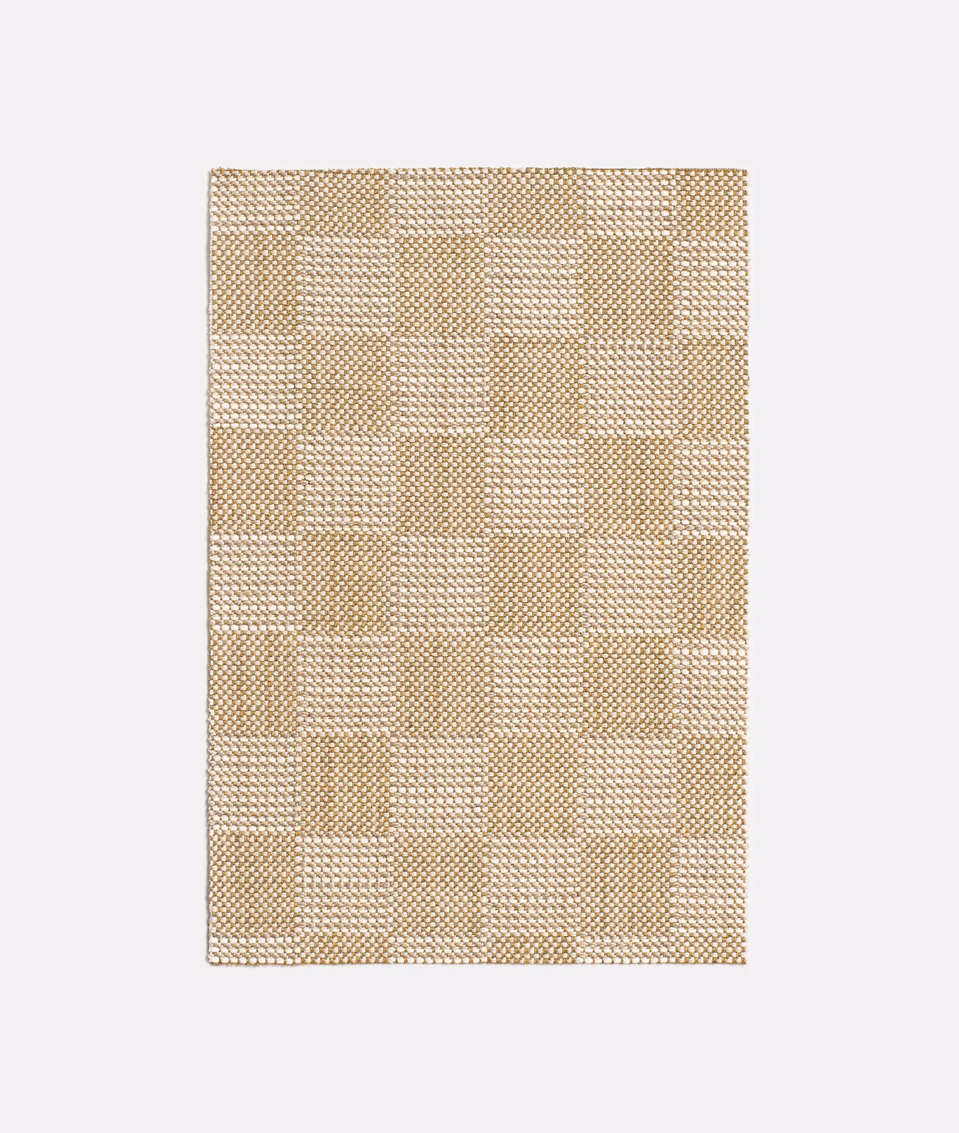 Muted olive-beige woven check with a tactile grid and softly varied light blocks