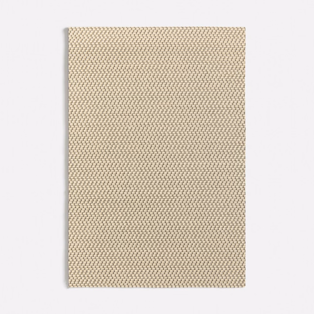 Warm oat-beige swatch with a dense, tiny interlocking woven texture