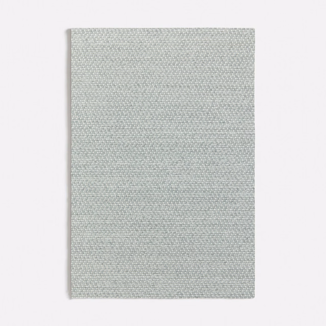 Pale seafoam woven fabric swatch with fine horizontal texture