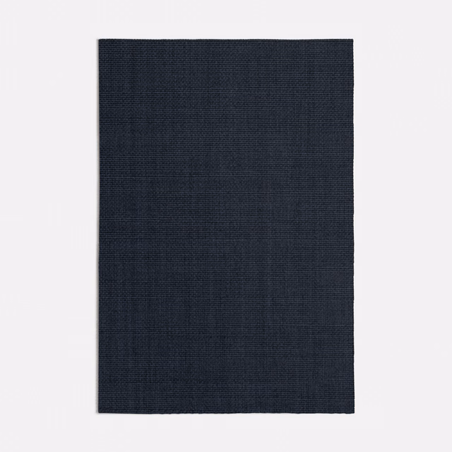 Deep charcoal-blue fabric swatch showing a fine, tightly woven plain texture
