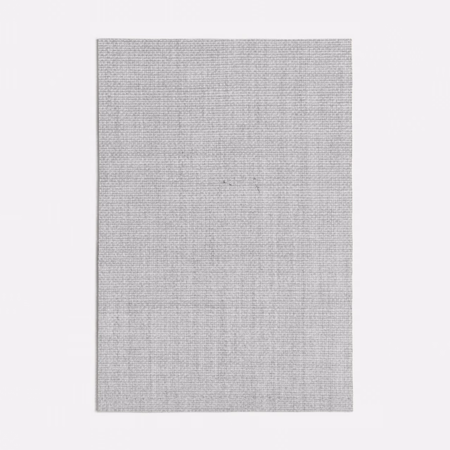 Pale silver-grey Erfoud fabric swatch showing a fine, even crossweave