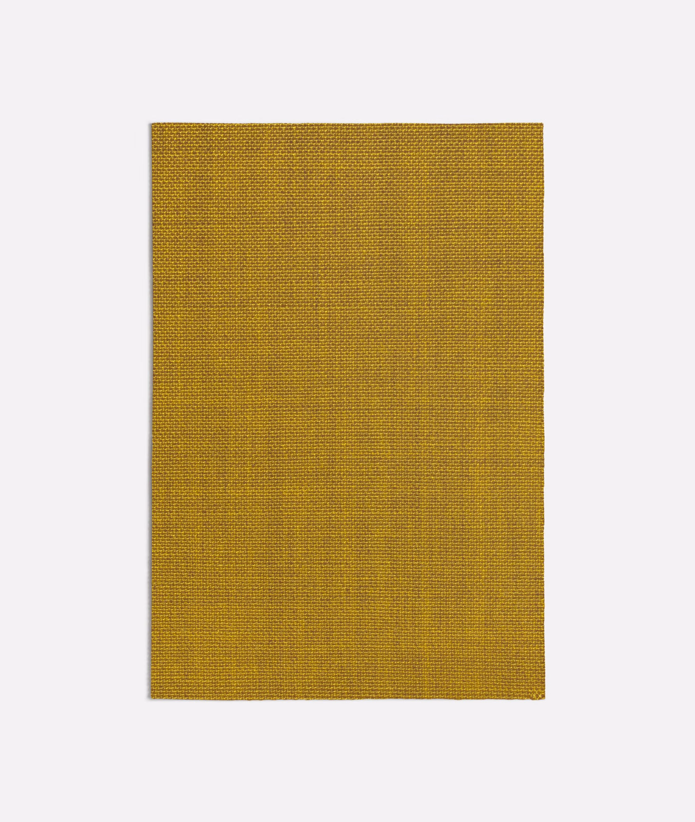 Golden mustard woven fabric swatch with fine grid texture and subtle tonal variation