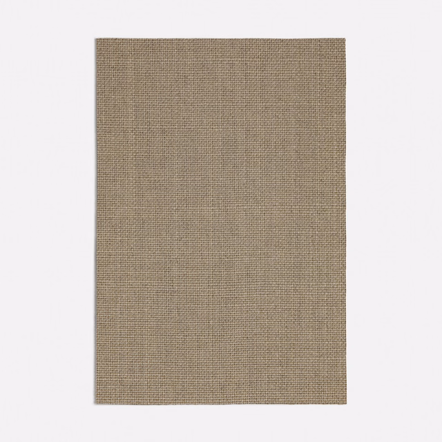 Warm taupe-beige fabric swatch showing a fine, even woven grid texture