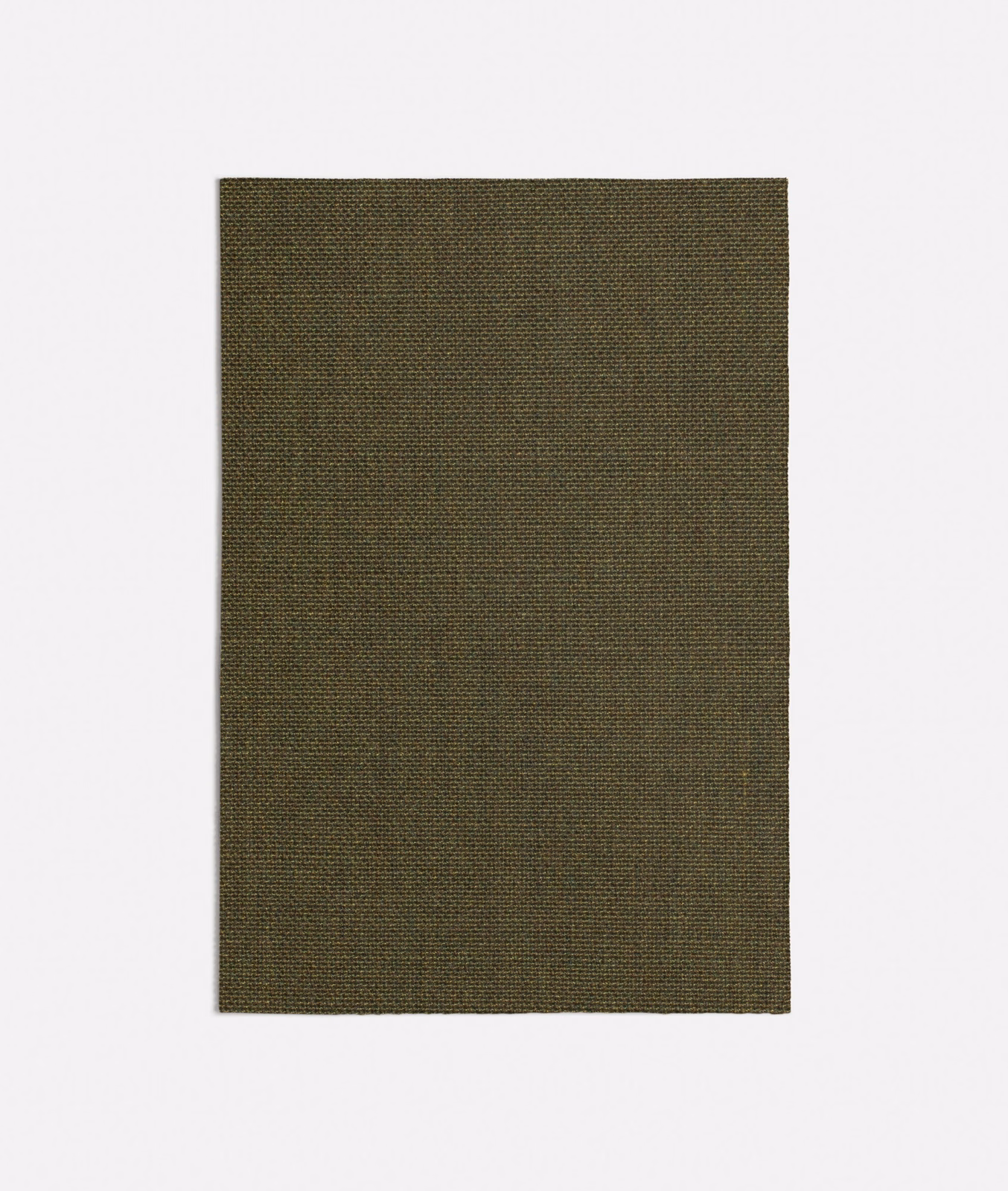 Close-up of dark moss-green woven textile with subtle olive-brown tonal variation