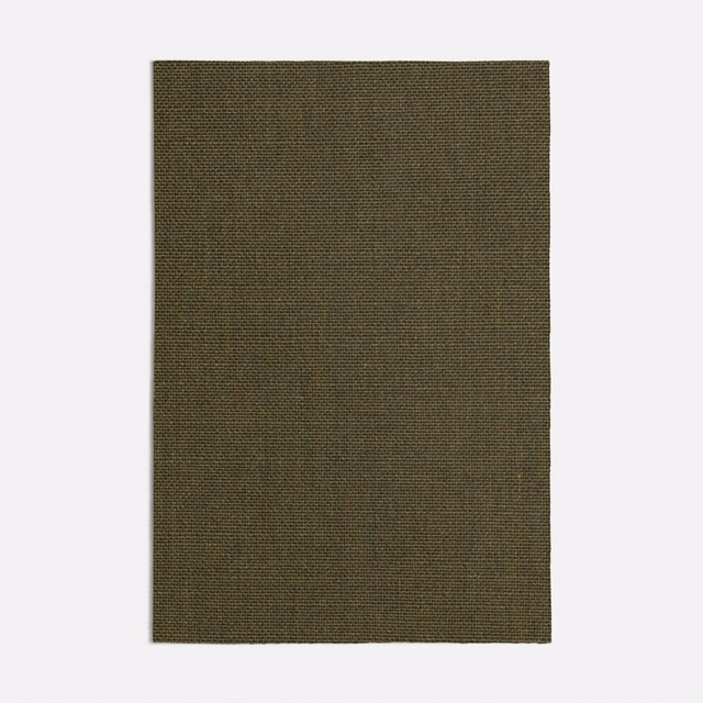 Close-up of dark moss-green woven textile with subtle olive-brown tonal variation