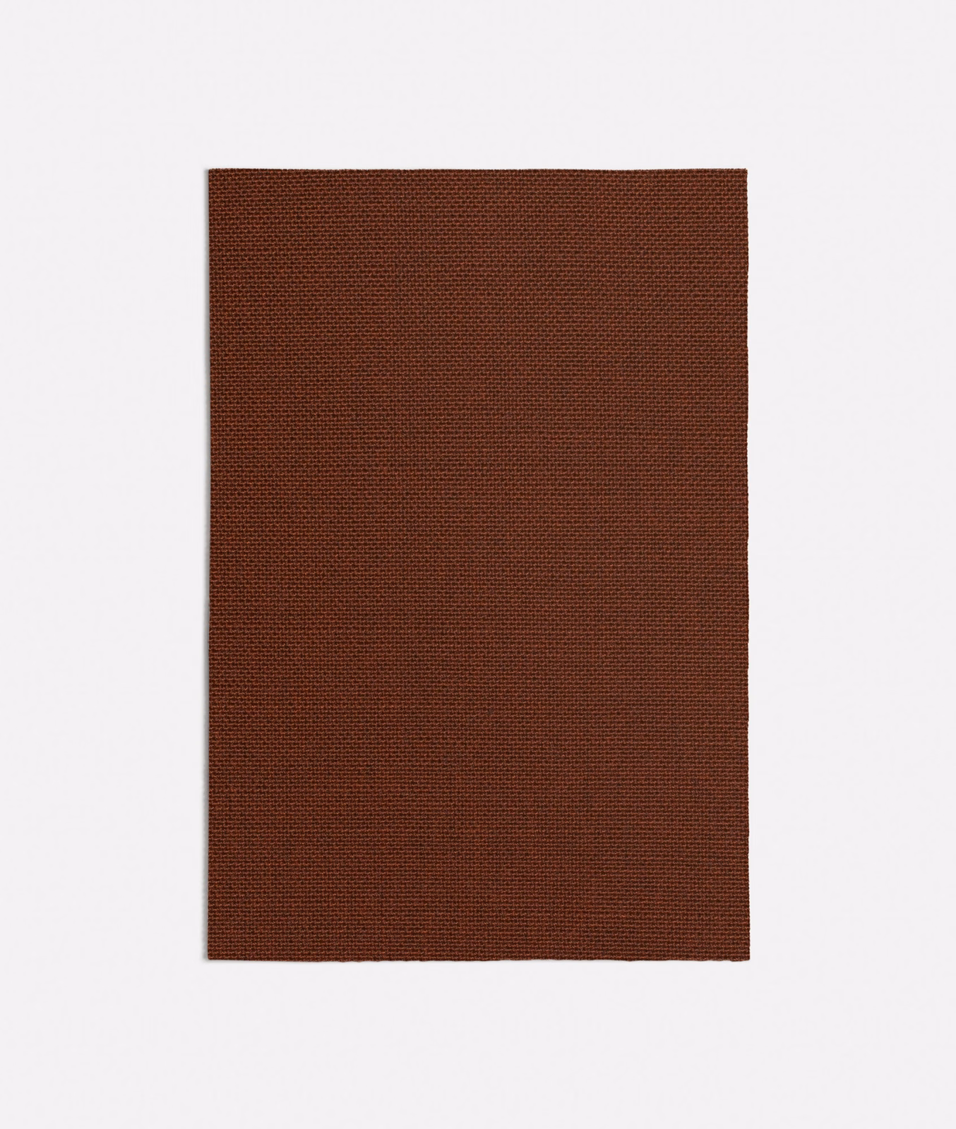 Deep rust-brown woven swatch with a fine, regular micro-grid texture
