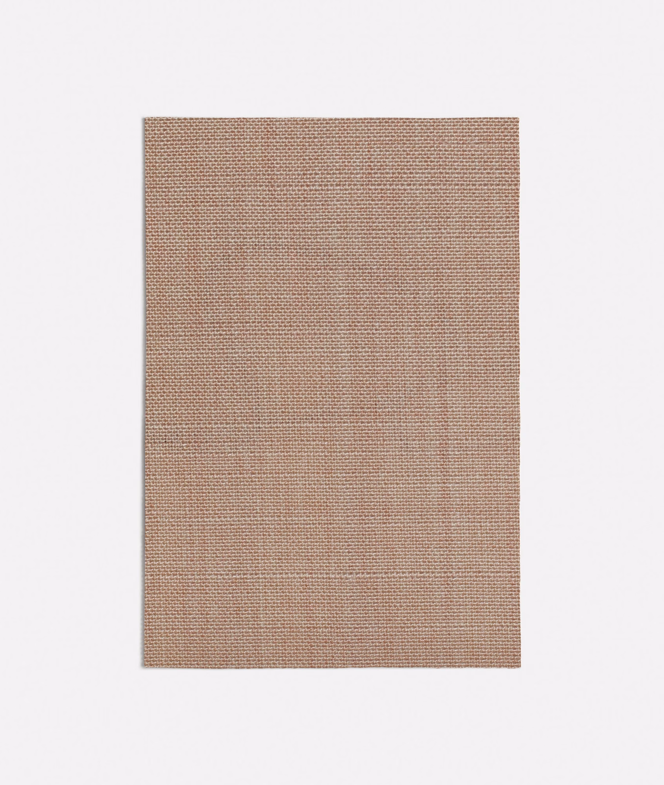 Muted salmon-pink fabric with a fine beige-taupe basket weave texture