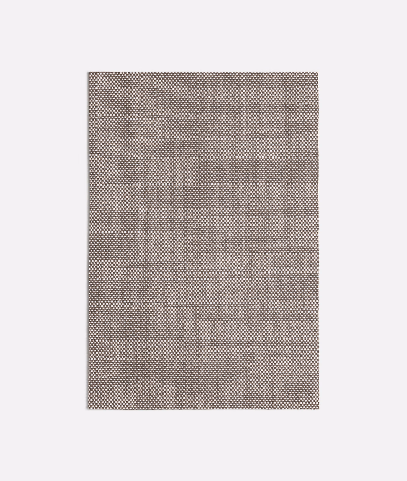 Warm taupe fabric with a dense dark-and-pale geometric micro-grid weave
