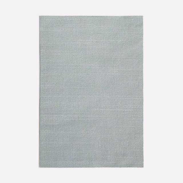 Pale seafoam fabric with a fine, dark-flecked woven texture