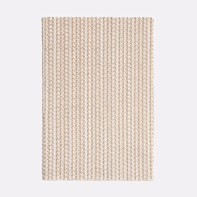 Pale warm beige swatch with fine raised vertical woven texture