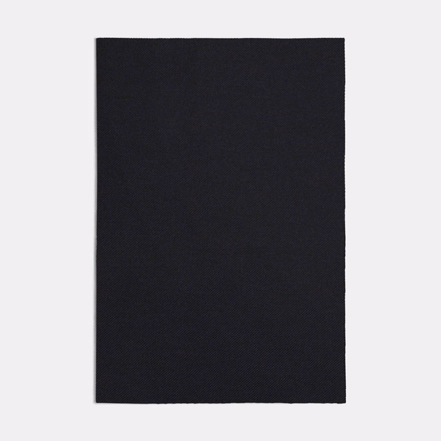 Near-black navy blue woven swatch with a subtle diagonal texture