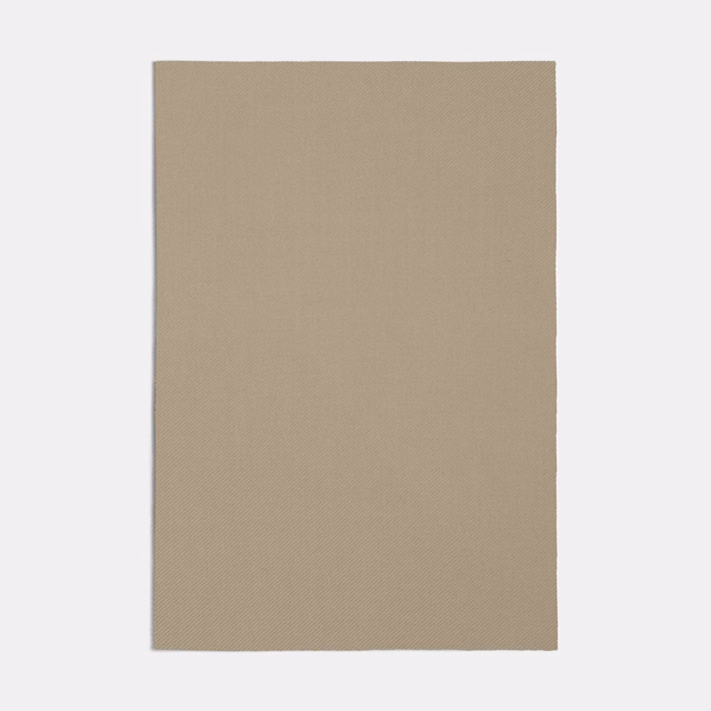 Warm stone-taupe plain weave with a fine, softly brushed surface