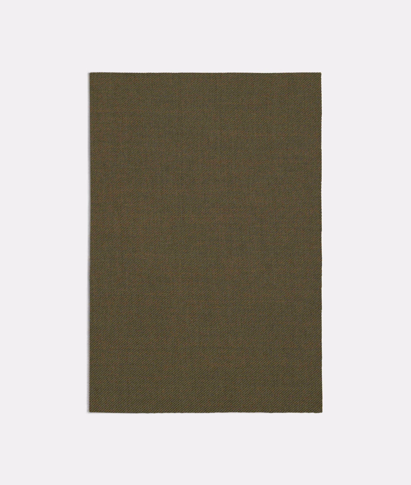 Deep olive-sage fabric swatch showing a fine, subtly mottled woven surface