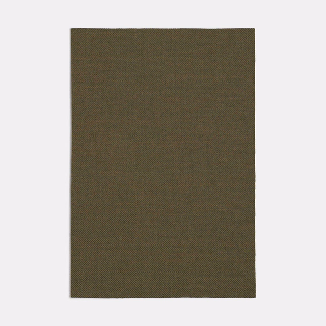 Deep olive-sage fabric swatch showing a fine, subtly mottled woven surface