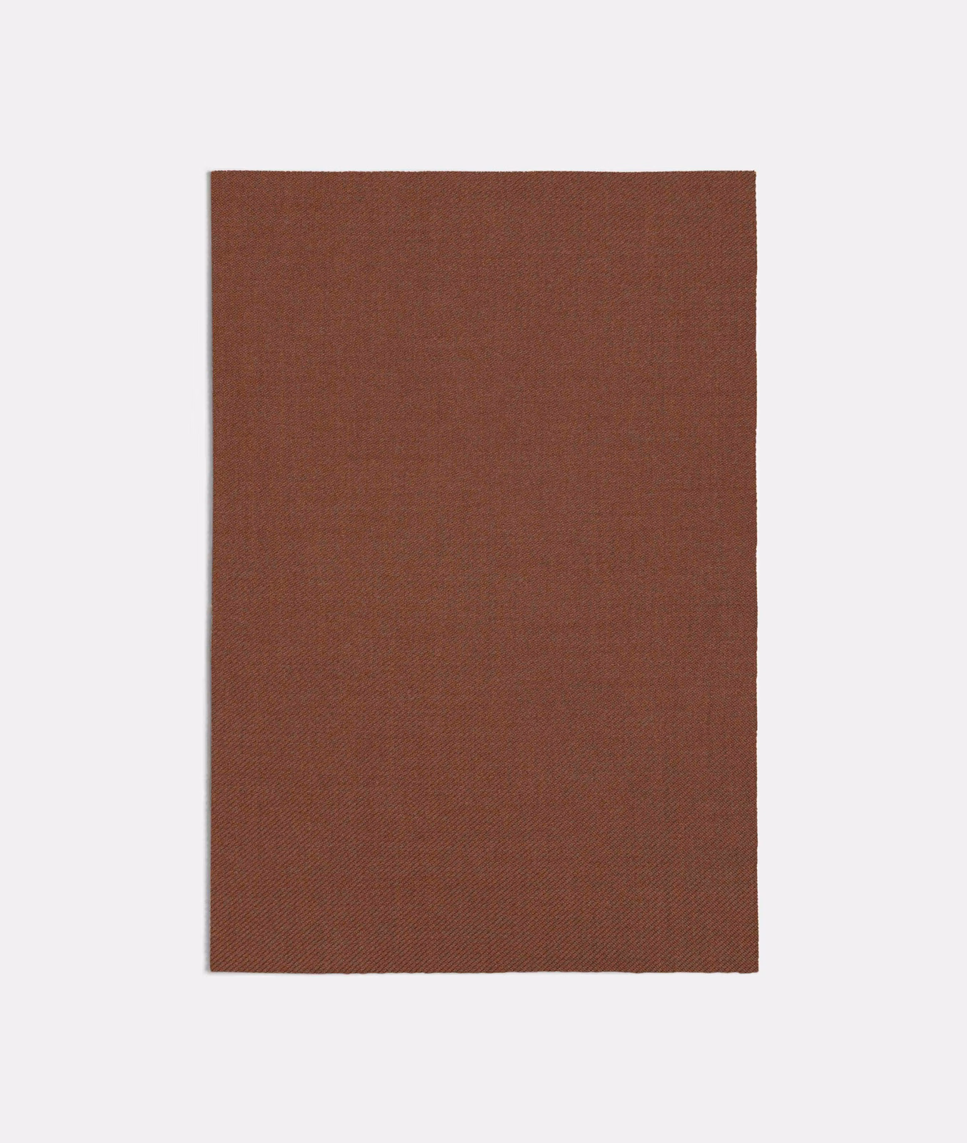 Warm terracotta-brown fabric swatch showing a fine, tight plain weave