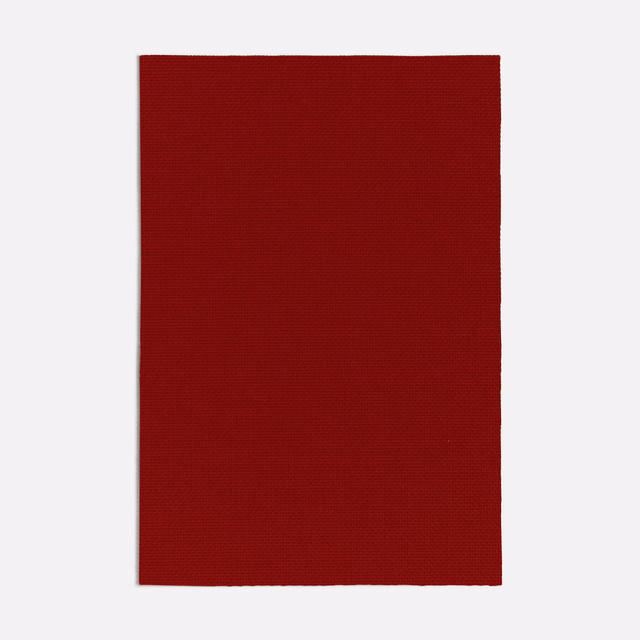 Deep crimson red textile swatch with a fine horizontal ribbed weave