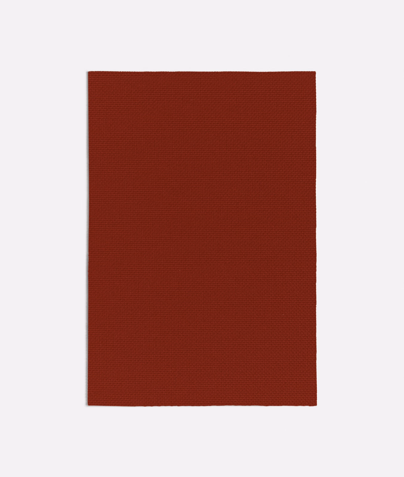 Deep terracotta-red finely woven textile swatch with subtle low-sheen texture