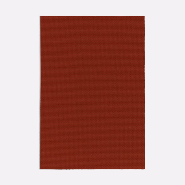 Deep terracotta-red finely woven textile swatch with subtle low-sheen texture
