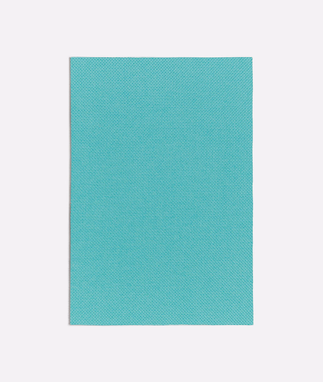 Bright turquoise fabric swatch with an even fine micro-woven texture