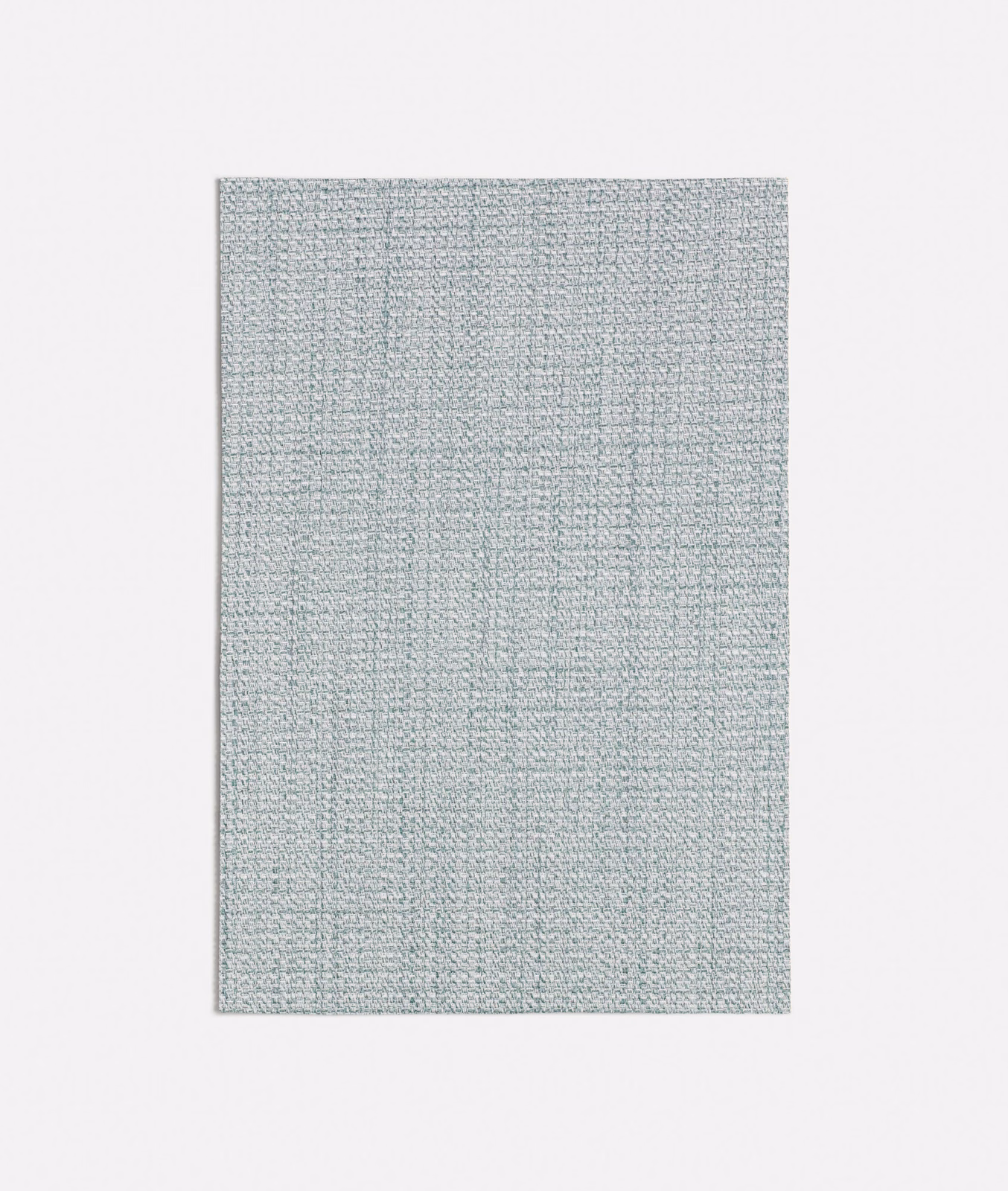 Pale seafoam woven textile with fine blue-green crosshatch texture