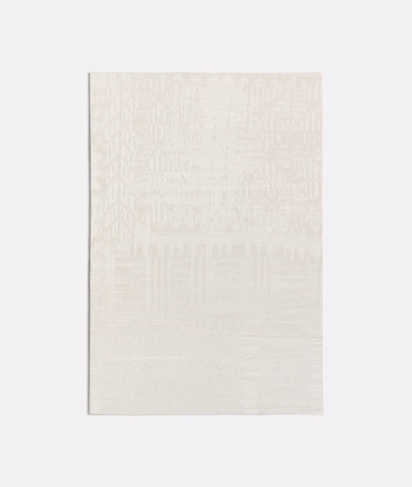 Pale ivory woven swatch with faint vertical striations and tonal abstract texture