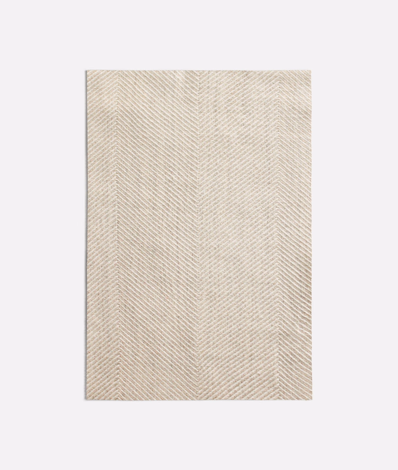 Warm ivory Ipanema Linen with a fine, closely spaced chevron weave