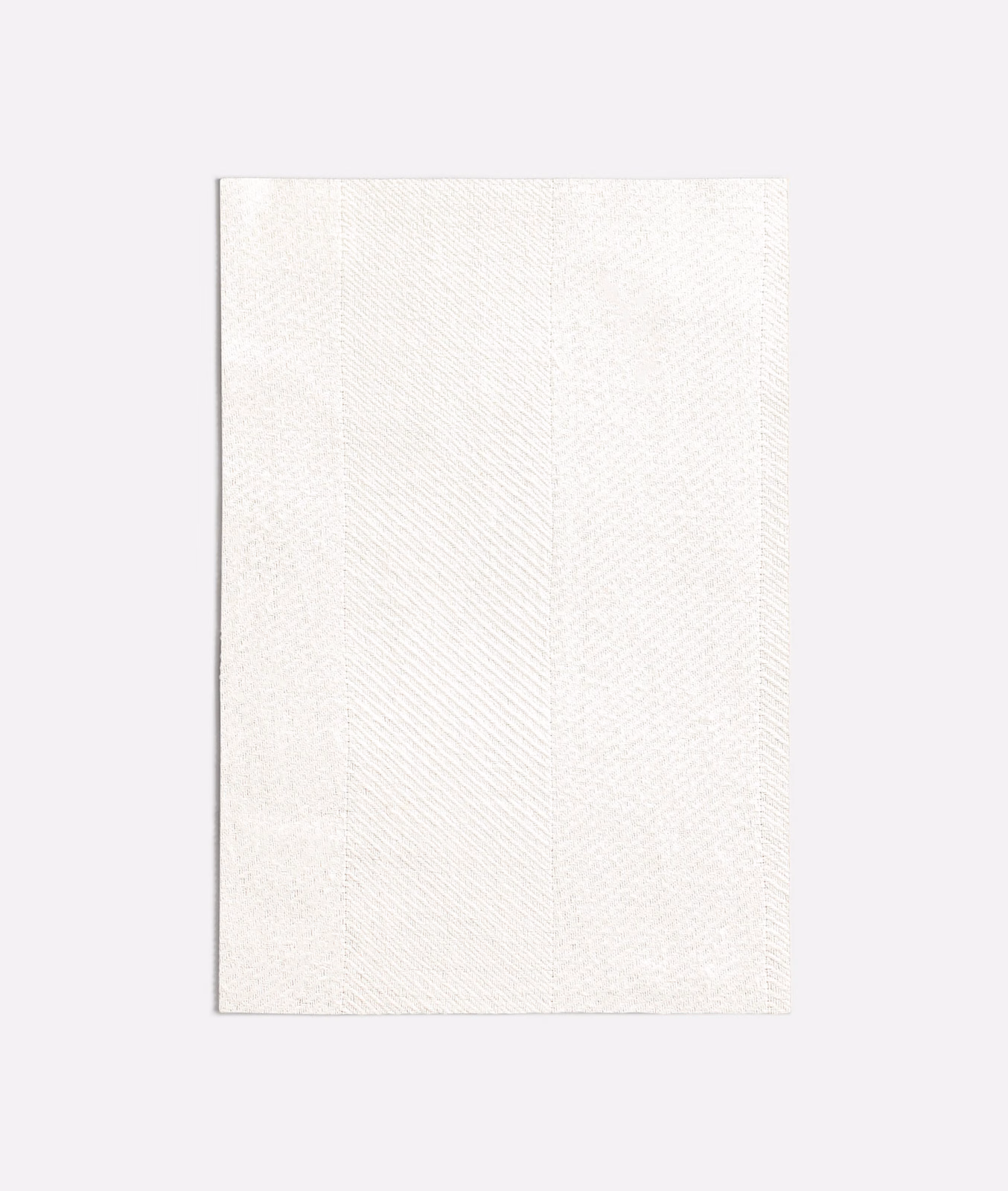 Ivory white woven swatch with subtle vertical bands and fine herringbone texture