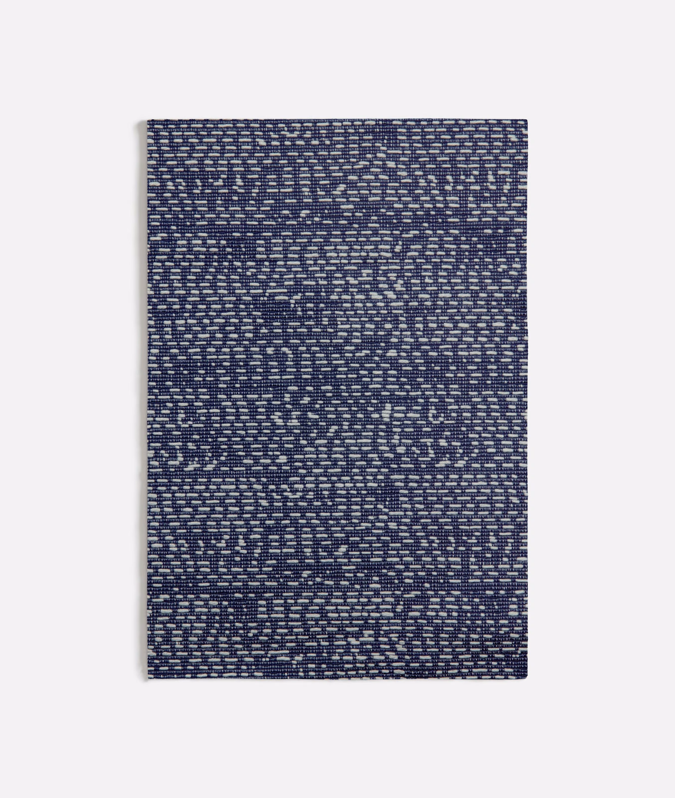Deep navy Kantha Blue weave with pale broken flecks and horizontal texture
