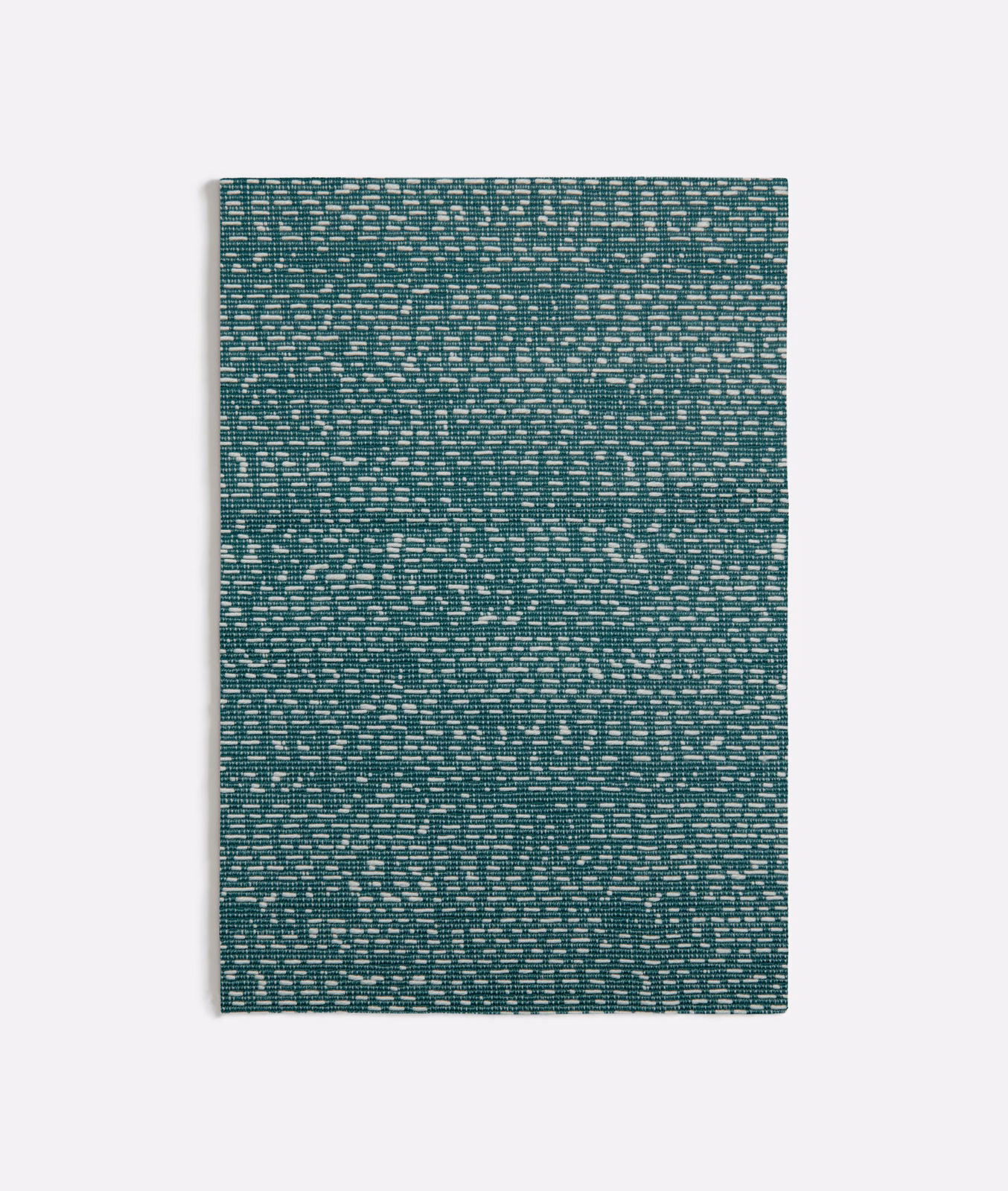 Dense deep teal weave with pale seafoam flecks and broken horizontal bands